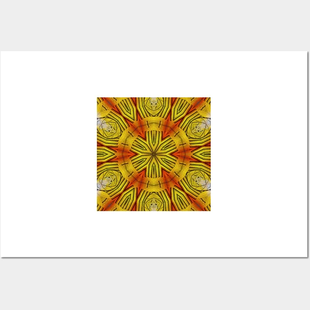 square format design as yellow gold floral fantasy Wall Art by mister-john